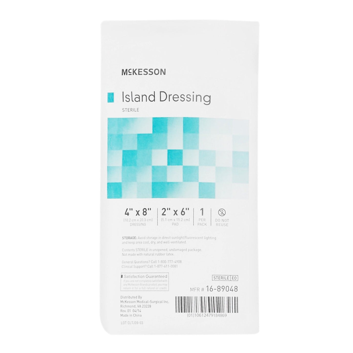 McKesson White Adhesive Dressing, 4 x 8 Inch 16-89048