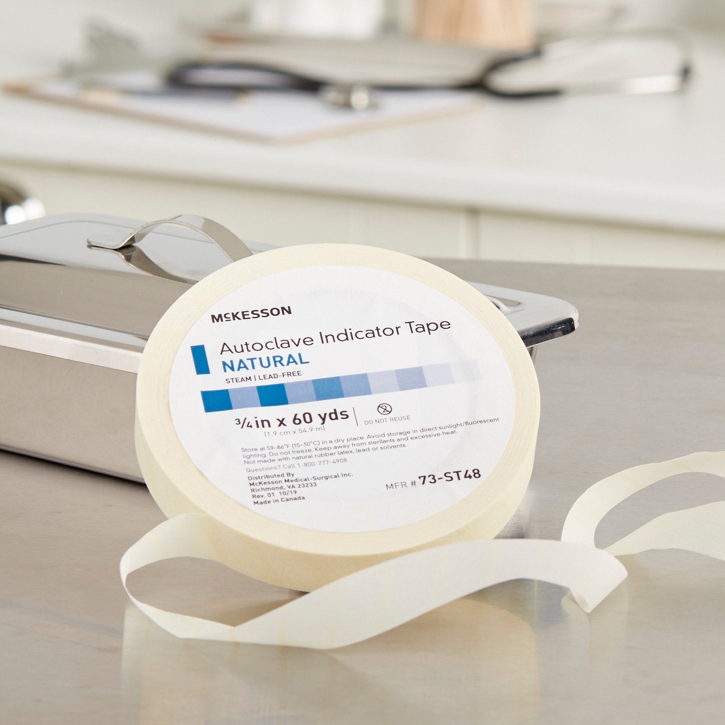 McKesson Steam Indicator Tape, ½ Inch x 60 Yard 73-ST48