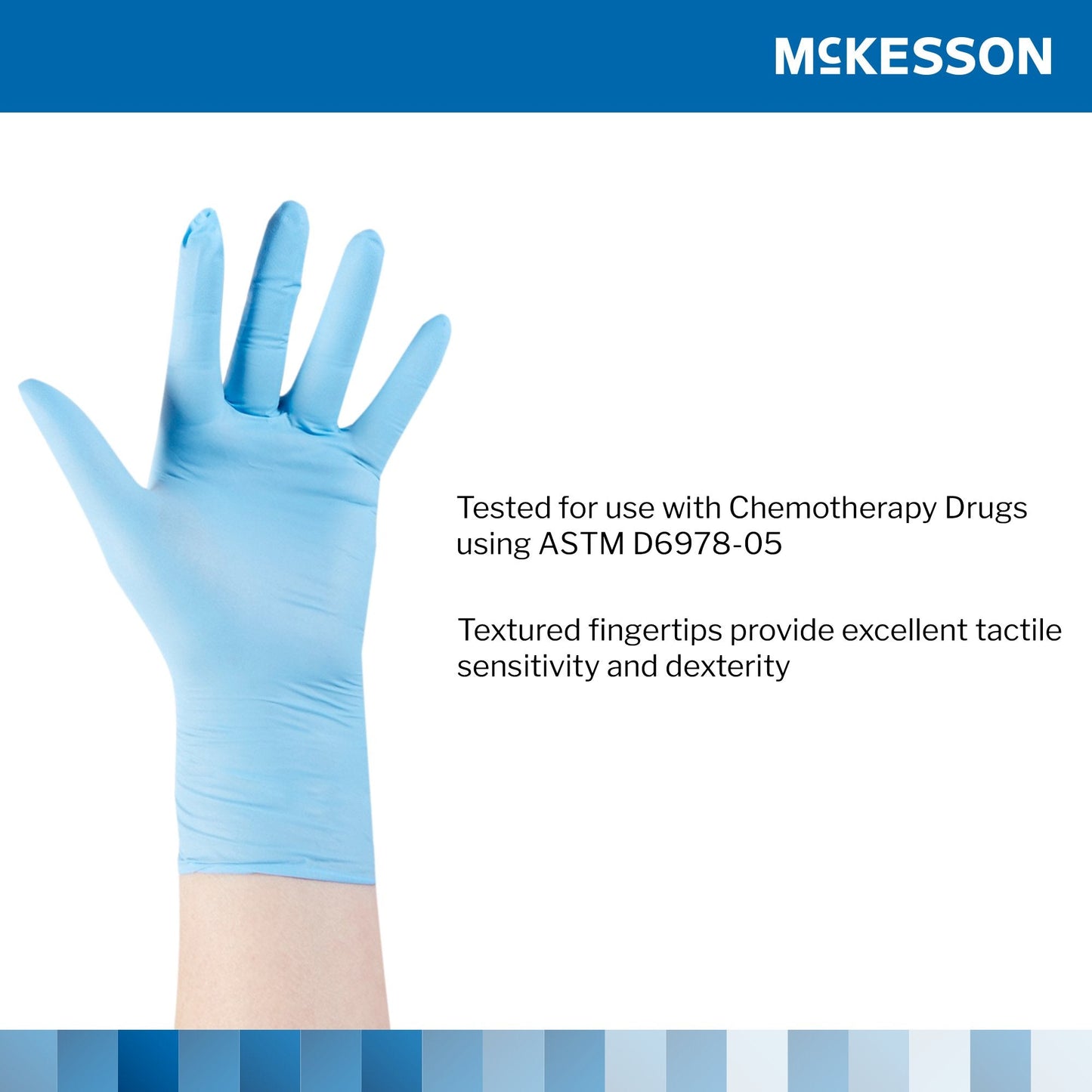McKesson Confiderm® 4.5C Nitrile Exam Glove, Medium, Blue 14-656C
