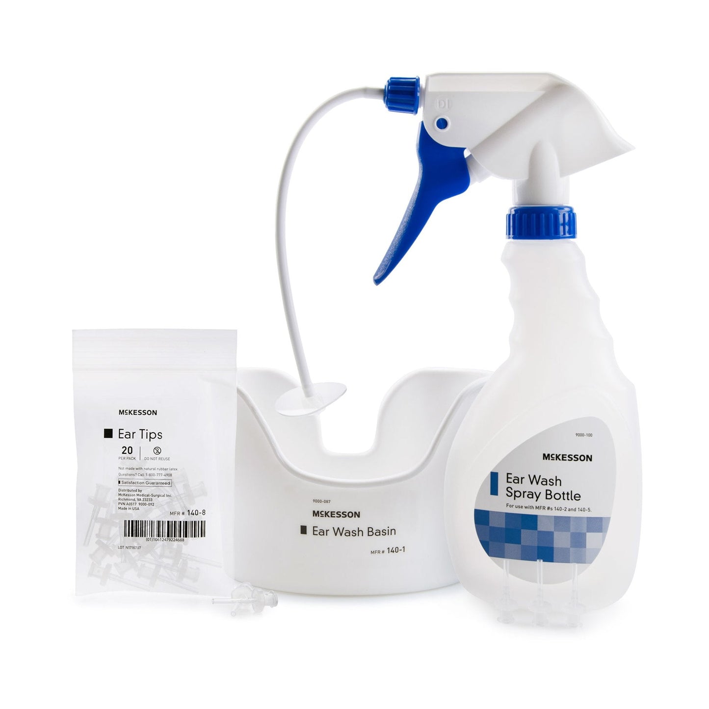 McKesson Ear Wash System Kit Spray Bottle with Flexible Tube and 23 Ear Tips 140-3