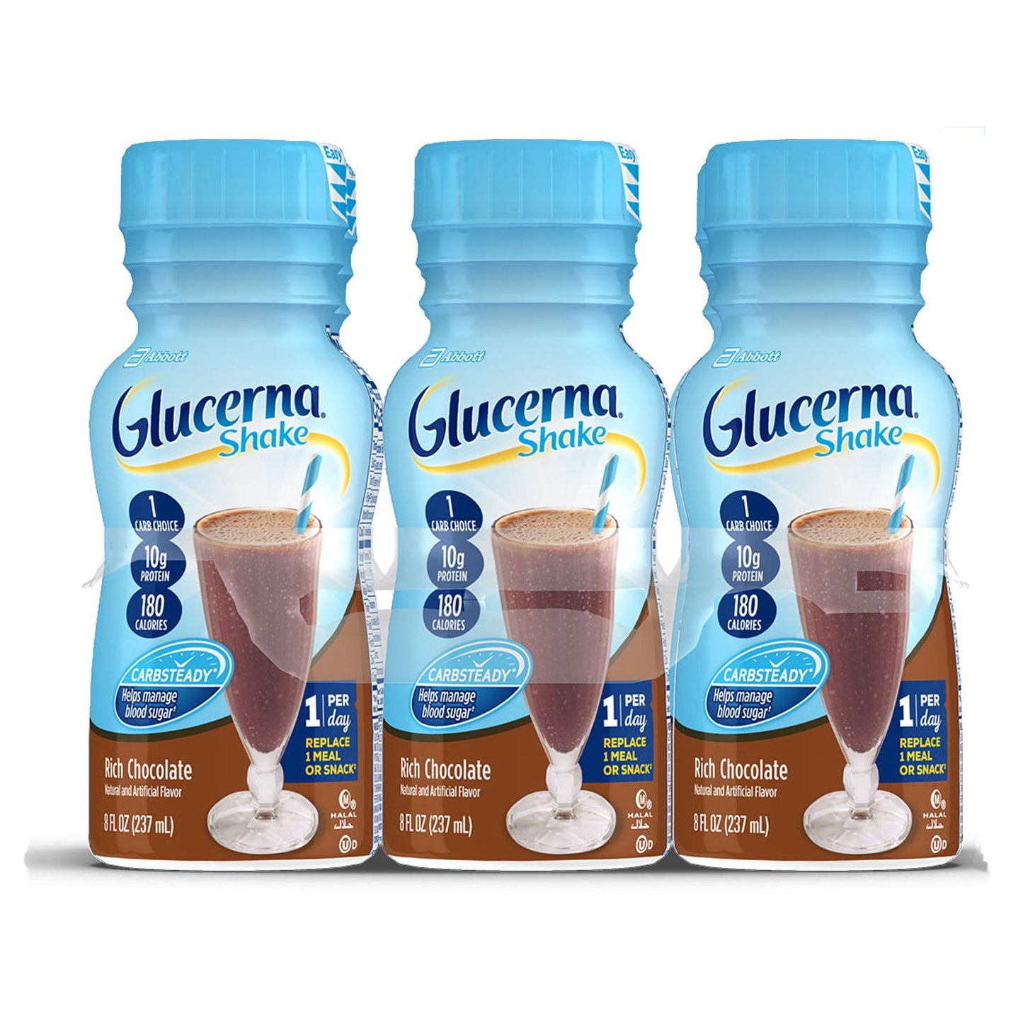 Glucerna® Original Shake, Chocolate Flavor, 8-ounce bottle 57804