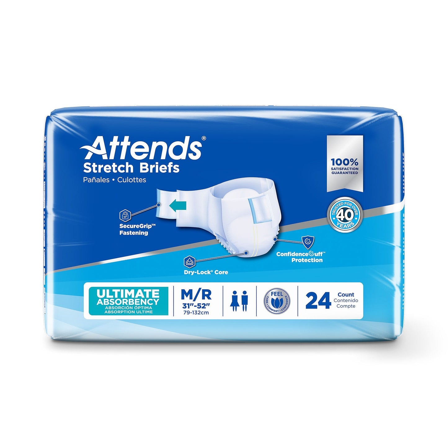 Attends® Stretch Briefs, Medium / Regular DDSMR