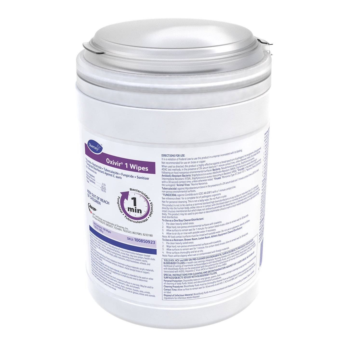 Oxivir® 1 Surface Disinfectant Cleaner Wipes, Canister, 160 ct. 100850923