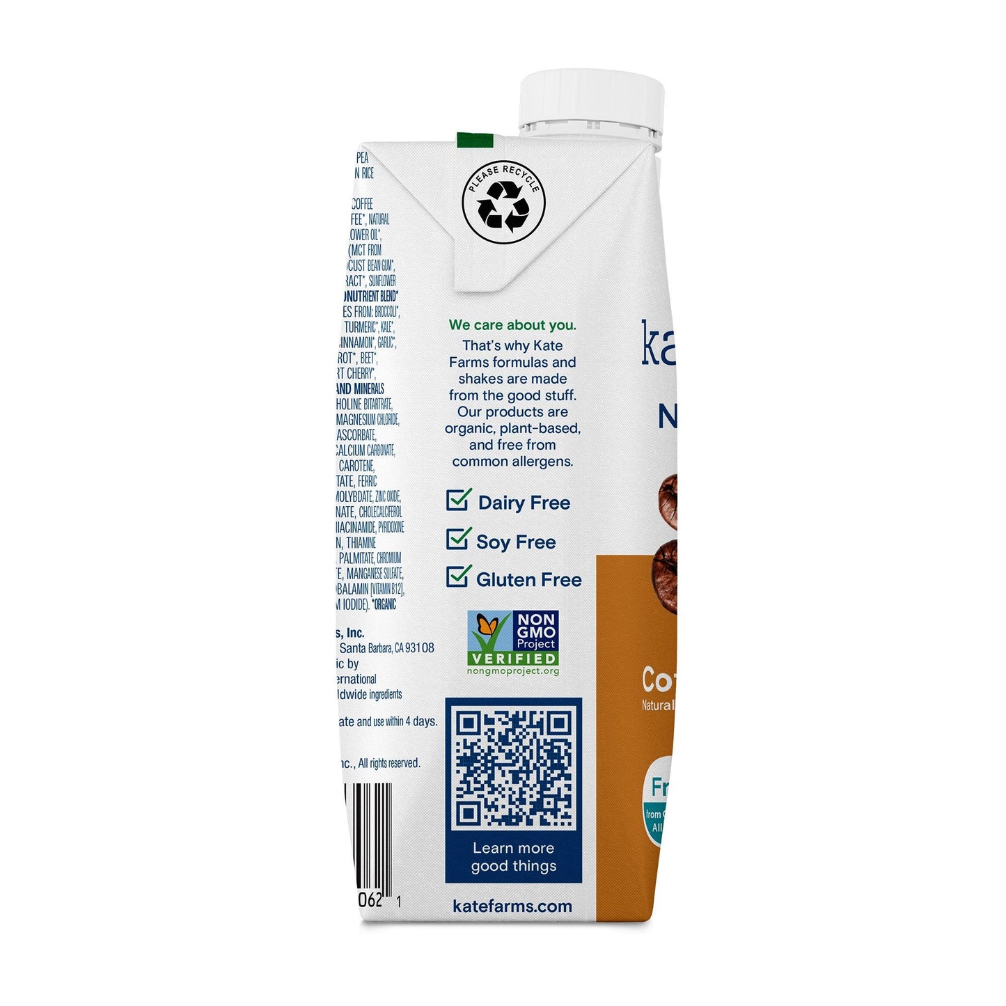 Kate Farms® Nutrition Shake, Coffee Flavor, 11-ounce carton 811112030638