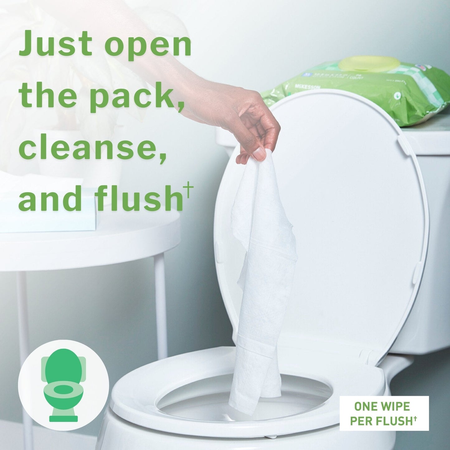 McKesson Flushable* Wet Wipes XL - Scented, 48 Wet Wipes per Pack DXLF48