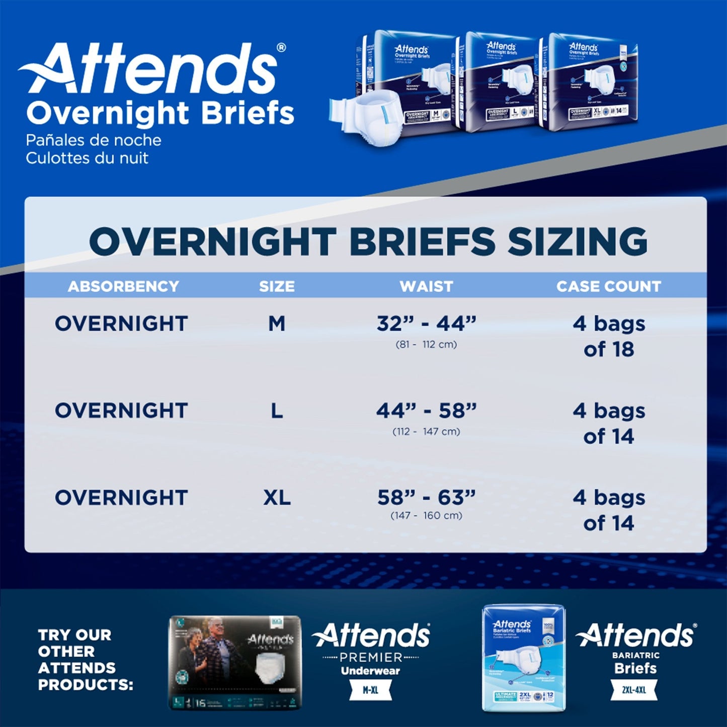 Attends® Briefs with Overnight Protection, Large DDEW30