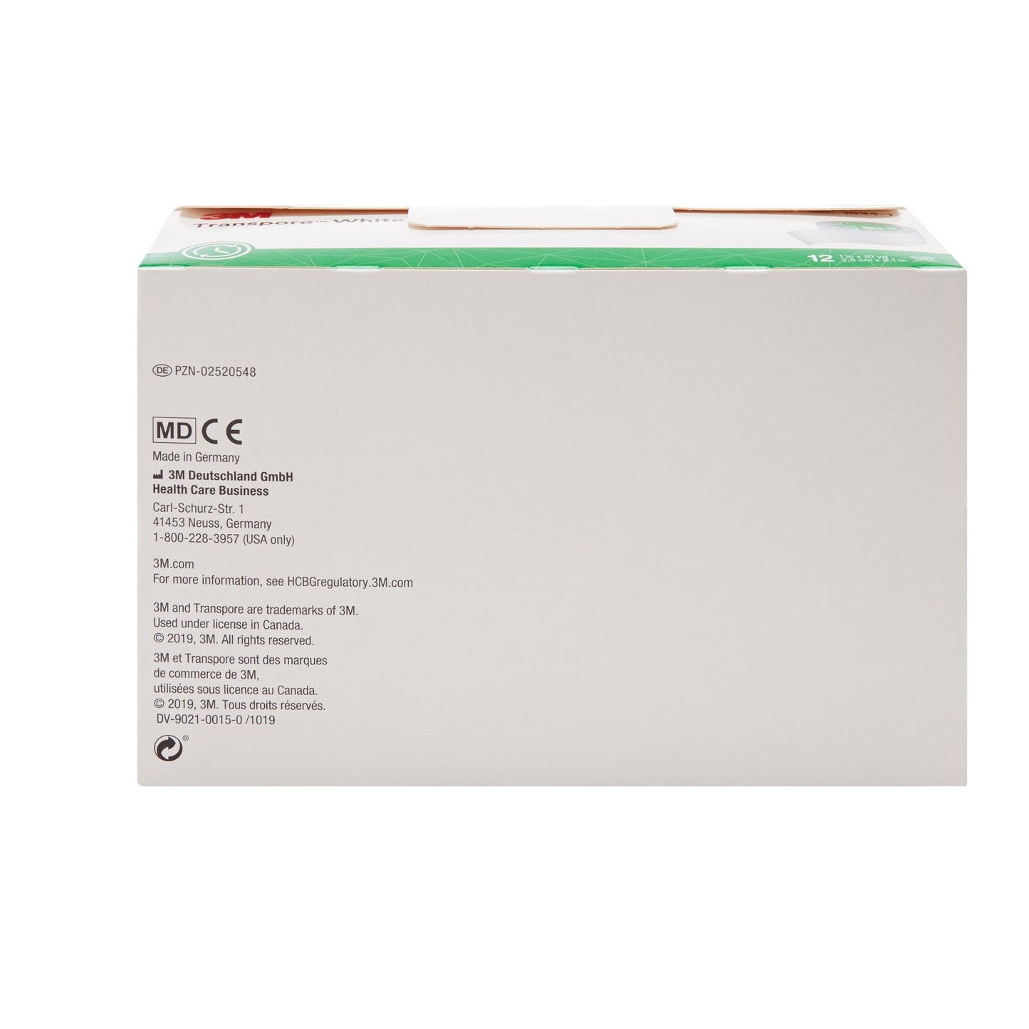 3M™ Transpore™ Plastic Medical Tape, 1 Inch x 10 Yard, White 1534-1