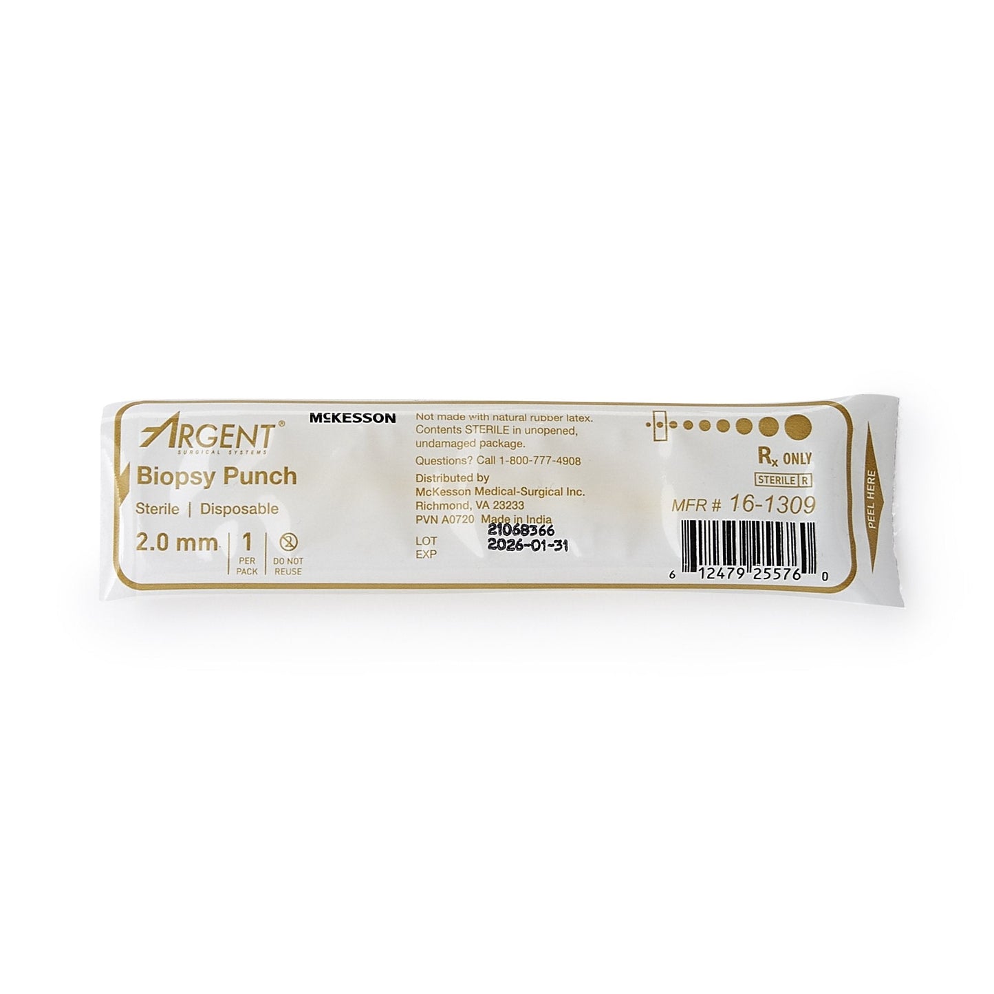 McKesson Argent™ Disposable Biopsy Punches, 2.0 mm 16-1309
