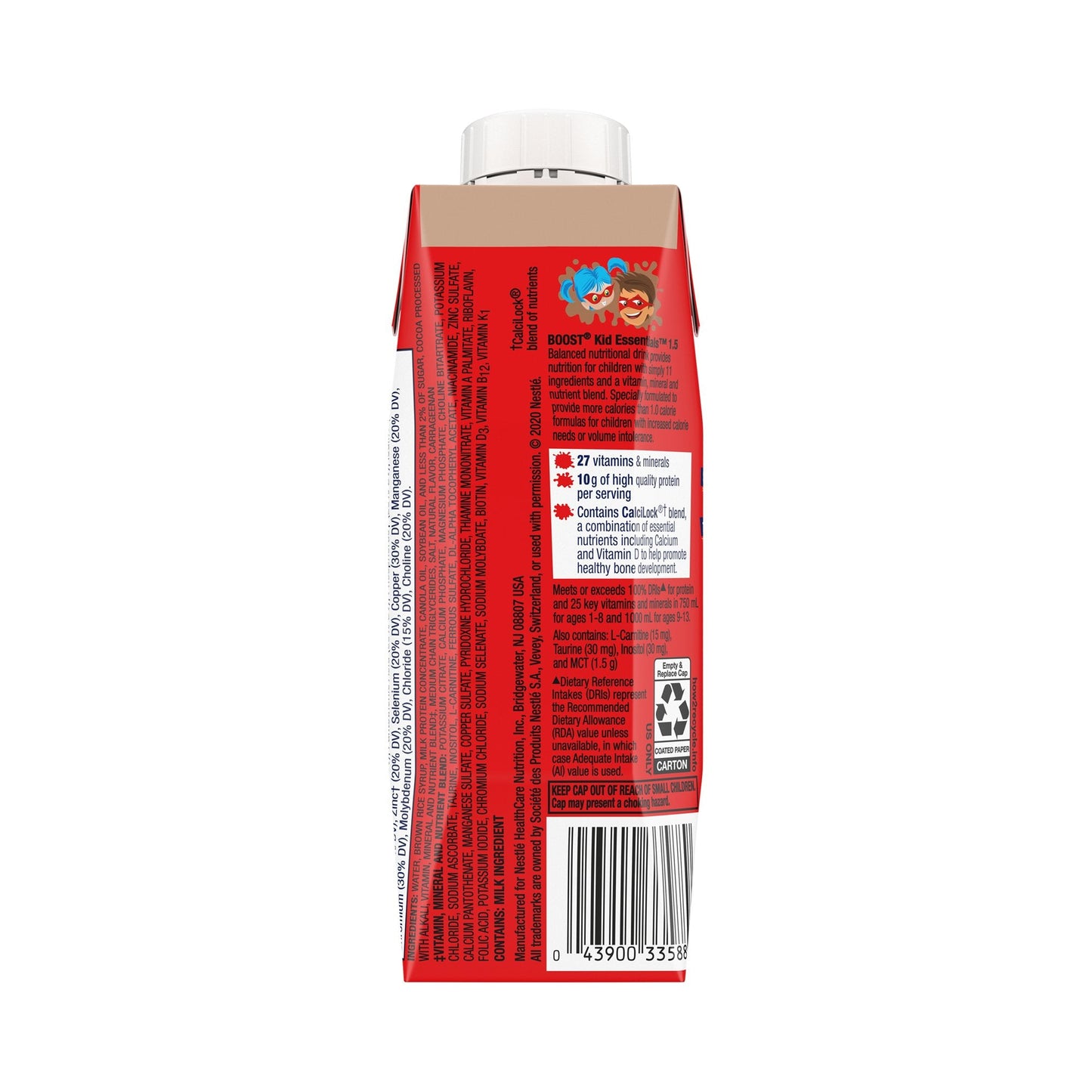 Boost® Kid Essentials™ 1.5 Balanced Nutritional Drink, Chocolate, 8-ounce carton 00043900506814