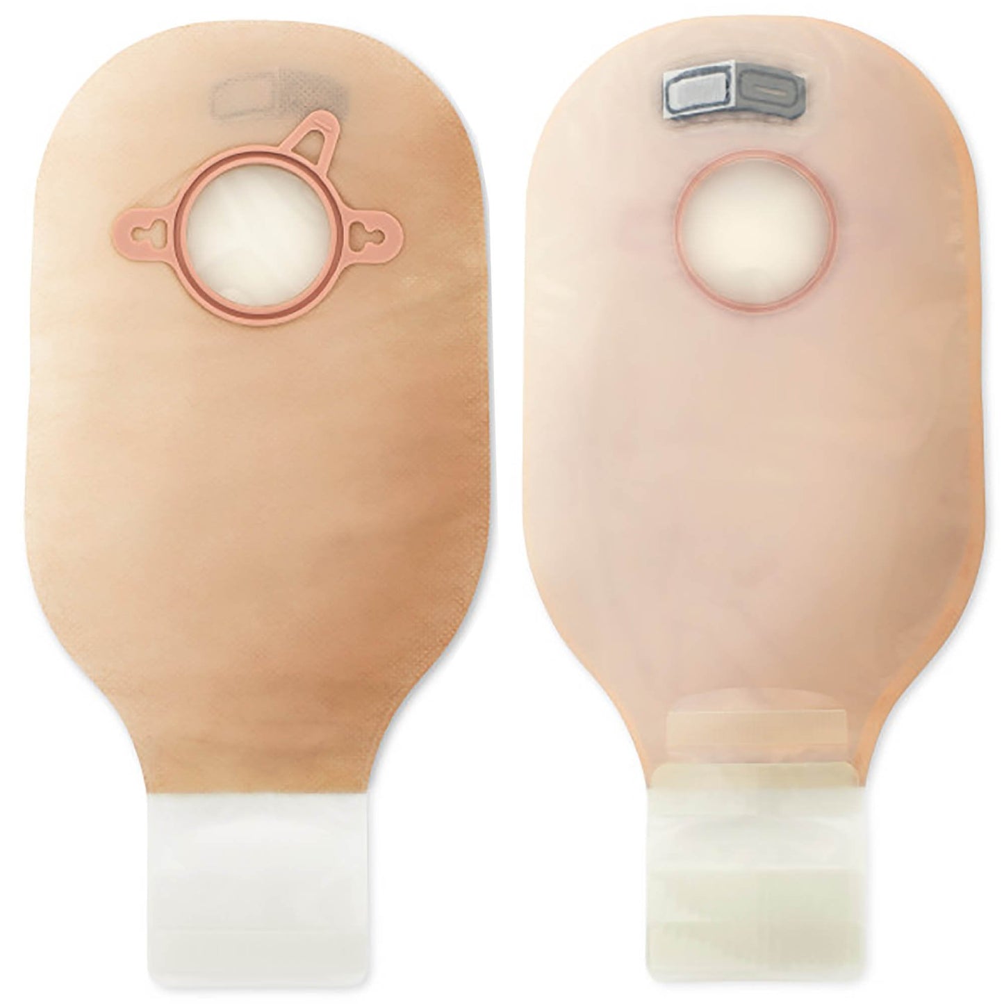 New Image™ 18183 2-Piece Beige Colostomy Pouch, Pre-cut to Fit 57 mm Stoma, Red 18183