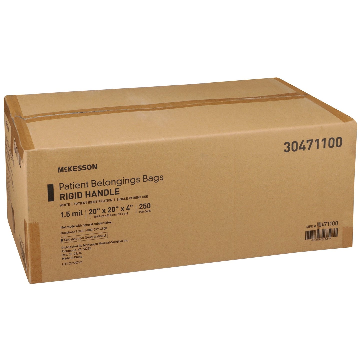 McKesson Patient Belongings Bag With Snap Closure 30471100