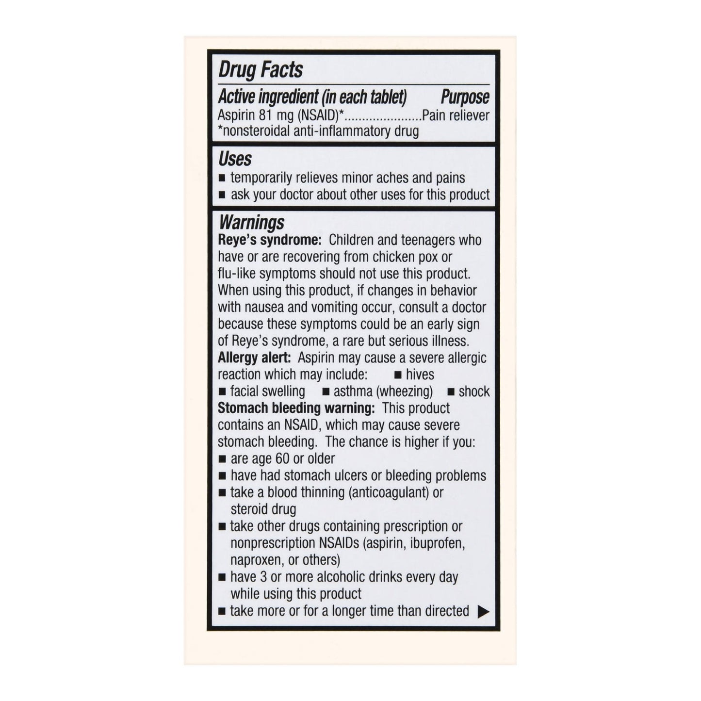 Foster & Thrive™ Low Dose Aspirin 81 mg Tablets 70677112101