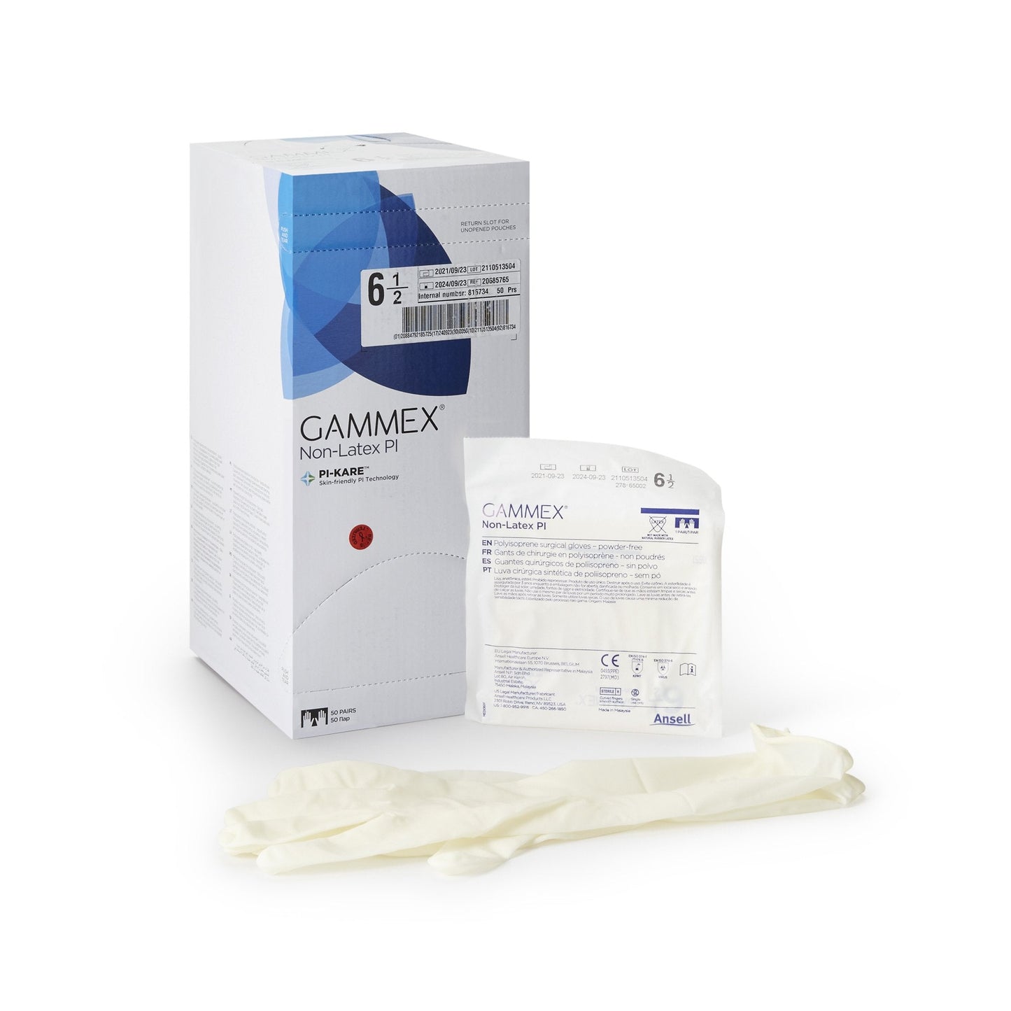 Gammex® Non-Latex PI Polyisoprene Surgical Glove, Size 6.5, White 20685765