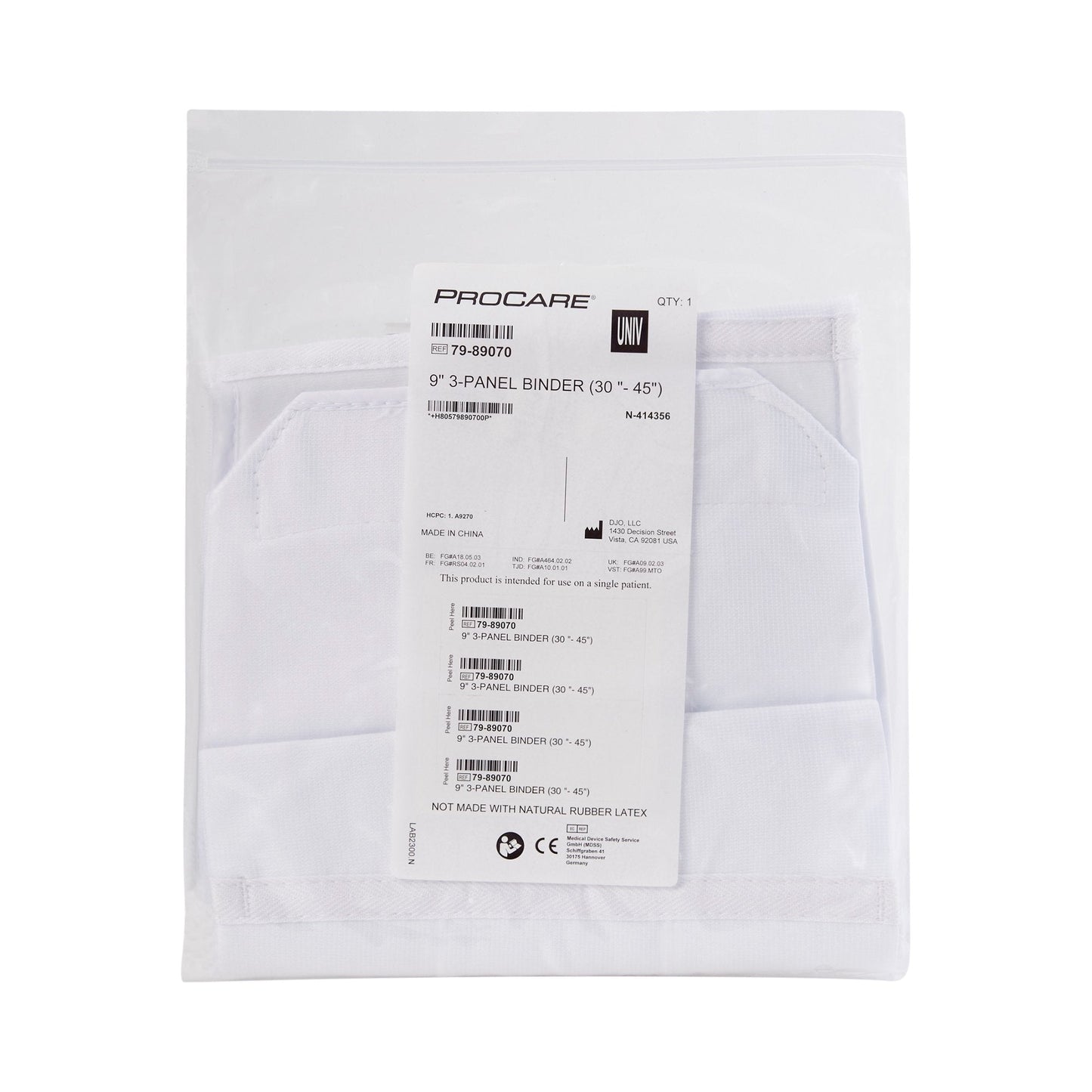 Procare® 3-Panel Abdominal Support, One Size Fits Most, 9-Inch Height 79-89070