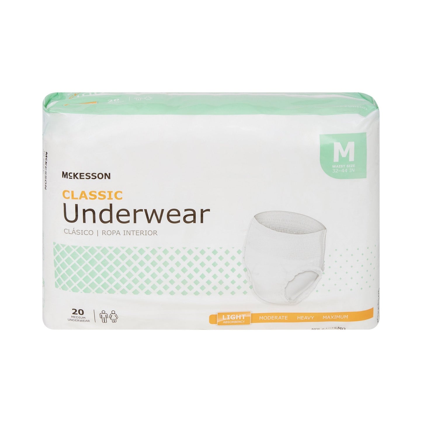McKesson Classic Light Absorbency Incontinence Underwear, Medium UWEMD