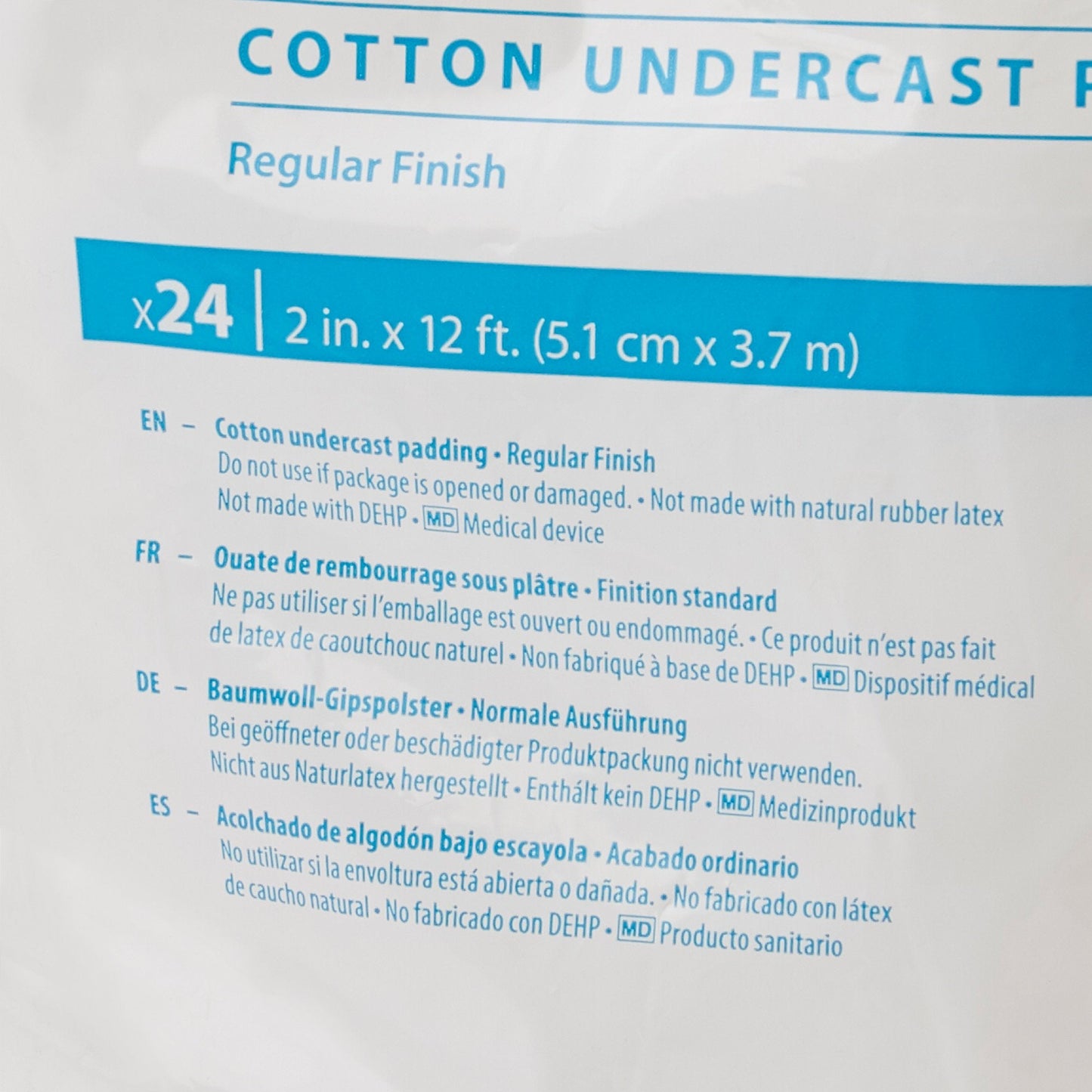 Webril™ Undercast Cotton Cast Padding, nonsterile, White, 2 Inch x 4 Yard 1418