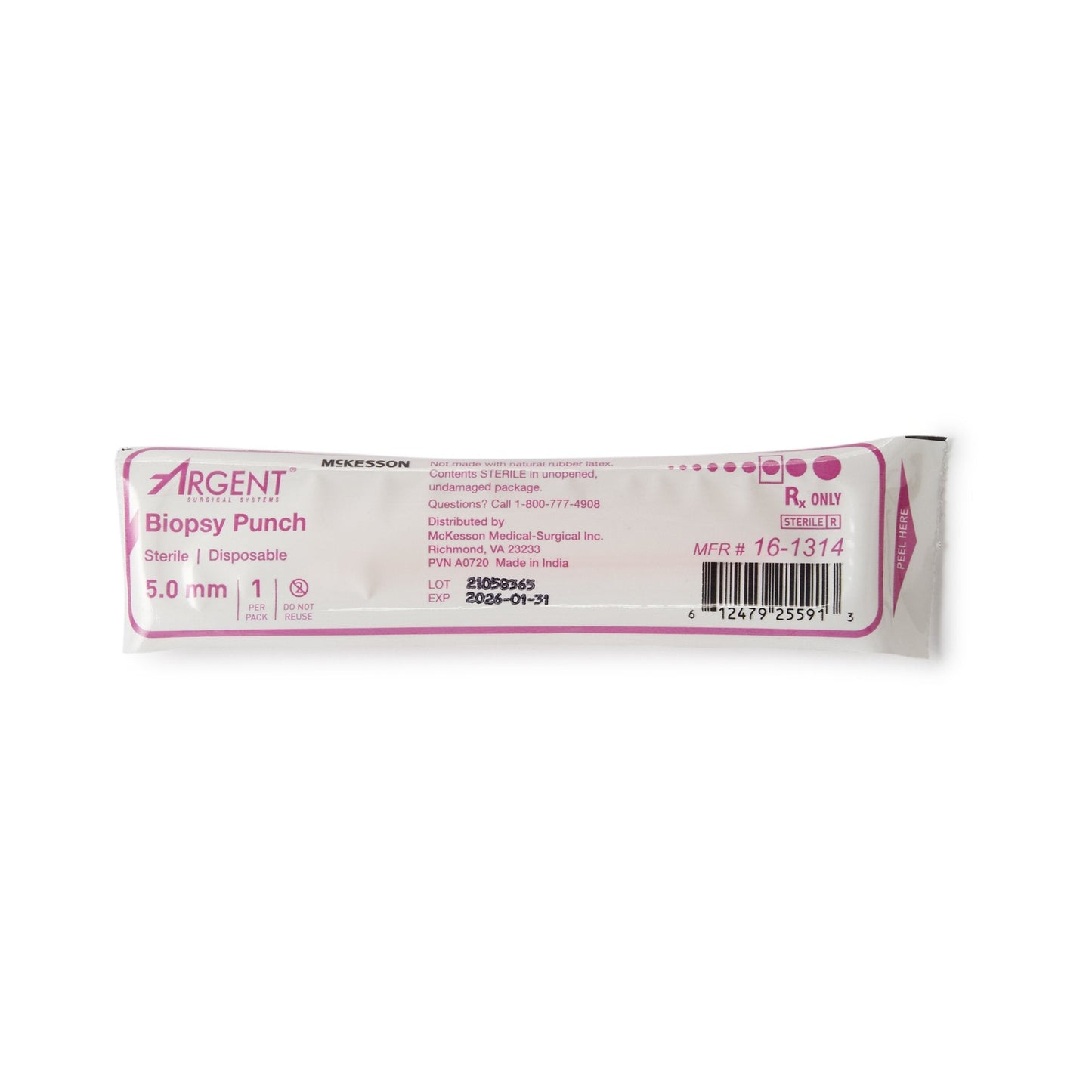 McKesson Argent™ Disposable Biopsy Punches, 5.0 mm 16-1314