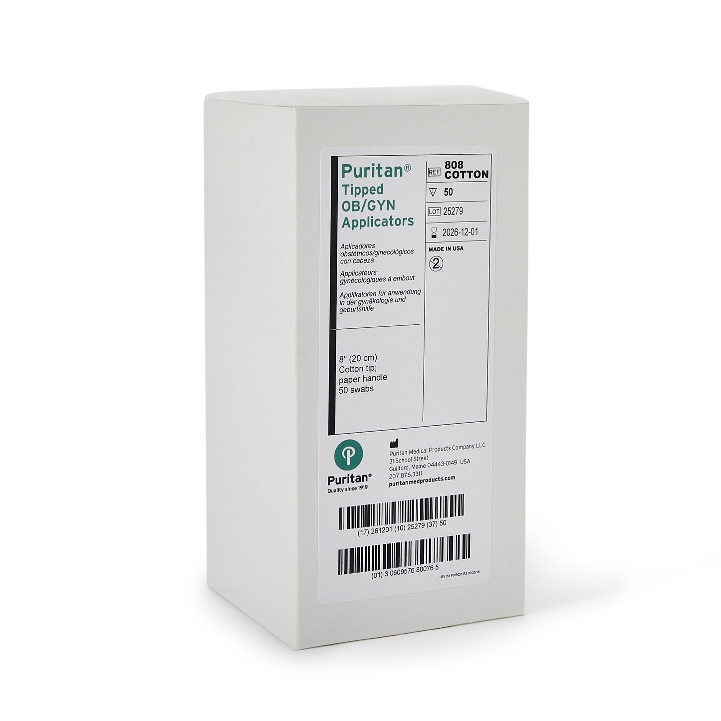Puritan® OB/GYN Swabstick, 8-Inch Length 808 COTTON