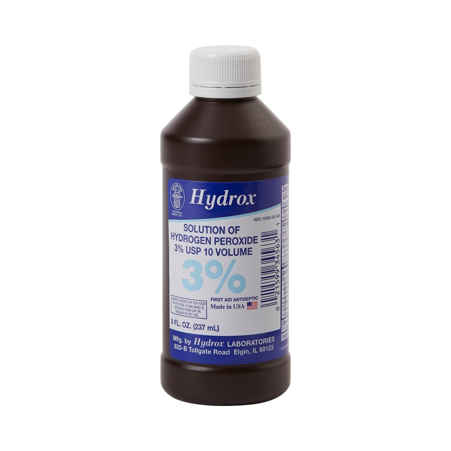 Hydrox Hydrogen Peroxide Antiseptic, 8 oz. Bottle HDX-D0011
