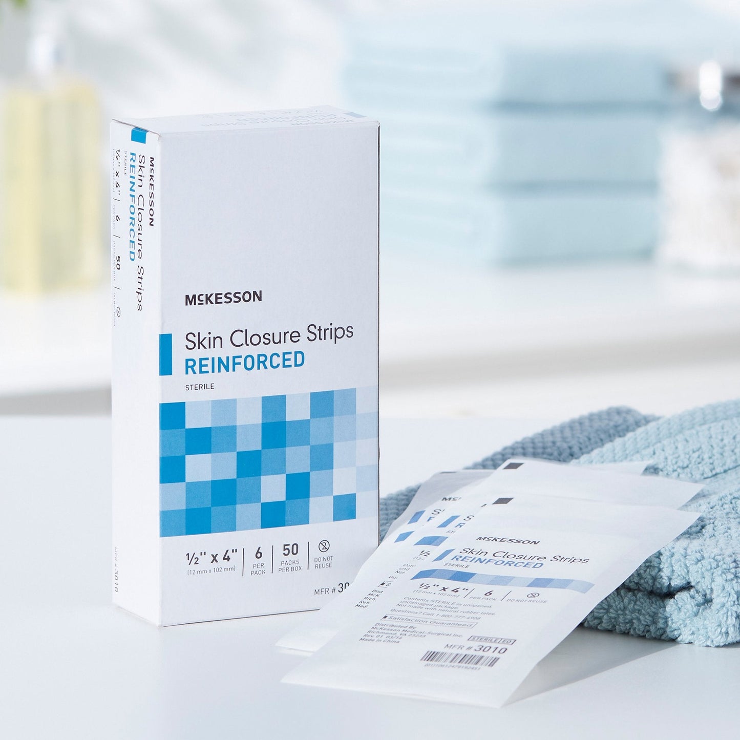 McKesson Skin Closure Reinforced Strip, ½ X 4 Inch 3010