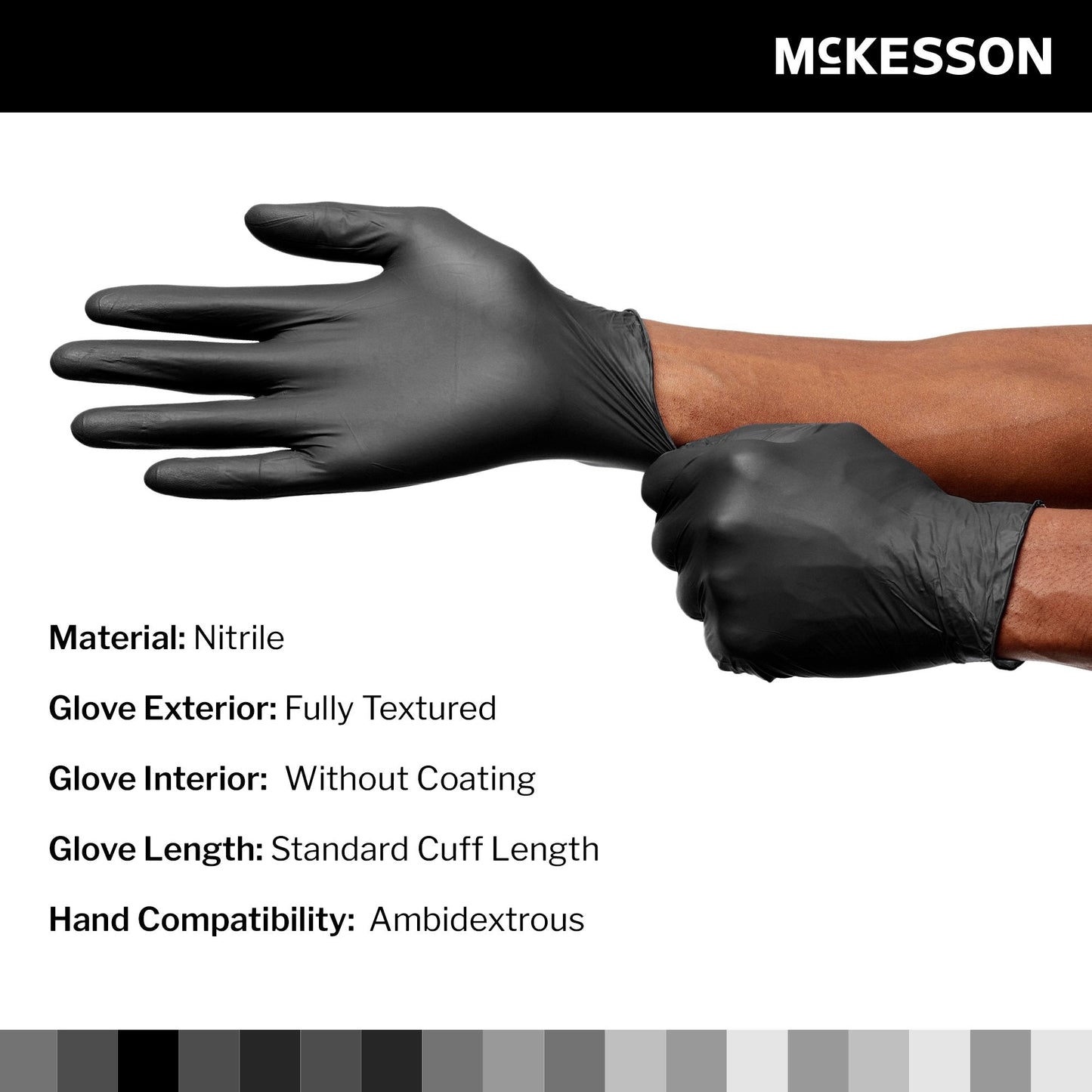 McKesson Confiderm® LDC Nitrile Exam Glove, Small, Black 14-6N52C
