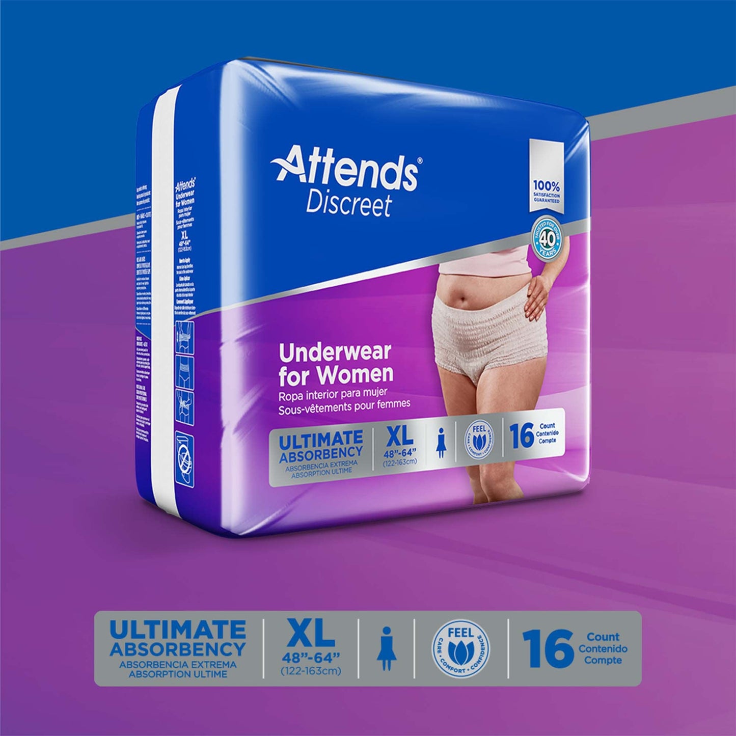 Attends® Discreet Women's Underwear, Level 5, X-Large ADUF40