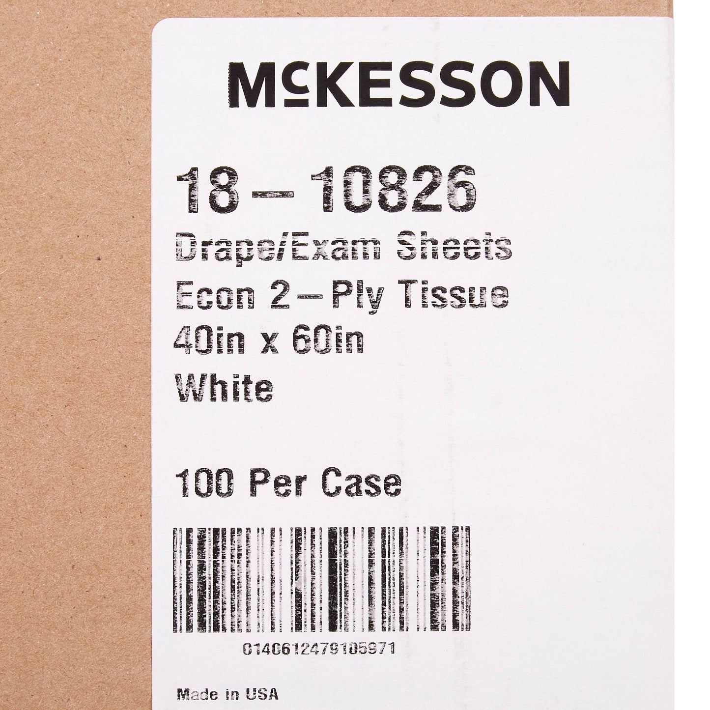 McKesson Nonsterile Physical Exam Drape, 40 x 60 Inch 18-10826