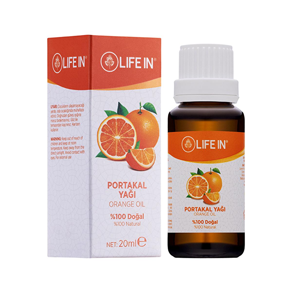 Life In Portakal Yağı 20 ml - 100% Natural Orange Oil for Skin Care and Moisturizing