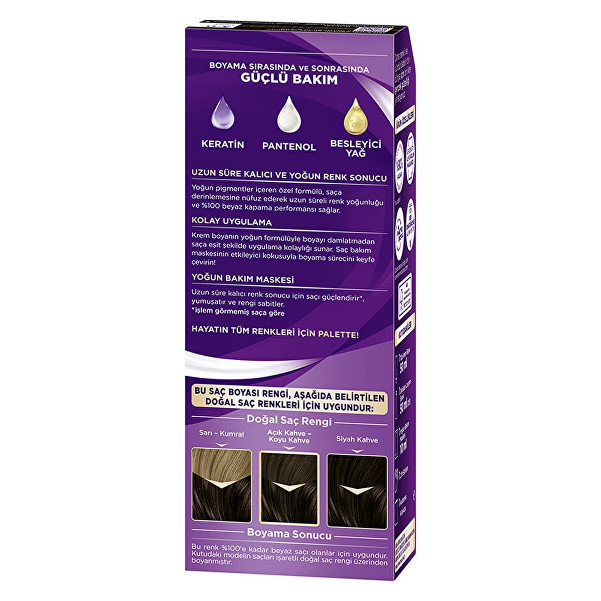 Palette Hair Dye - 3-0 Dark Brown with Keratin & Nourishing Oils for Vibrant Color