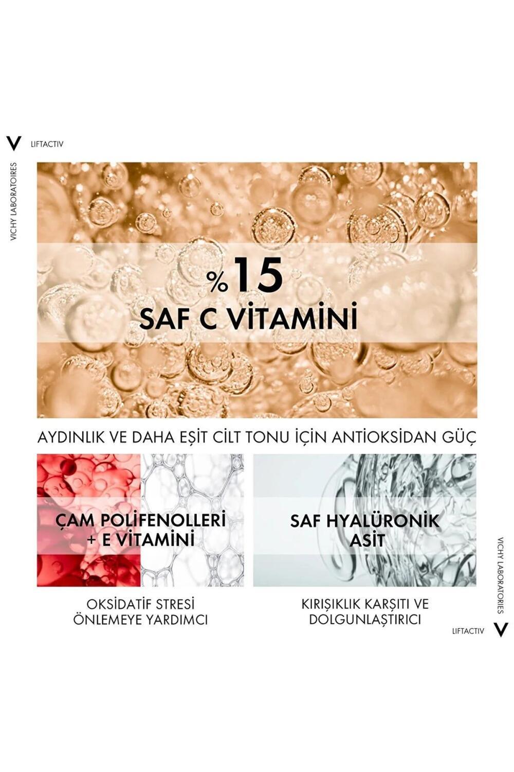 Vichy Liftactive Supreme Anti-Aging Serum with 15% Pure Vitamin C - Brightening & Antioxidant Skincare for Radiant Complexion