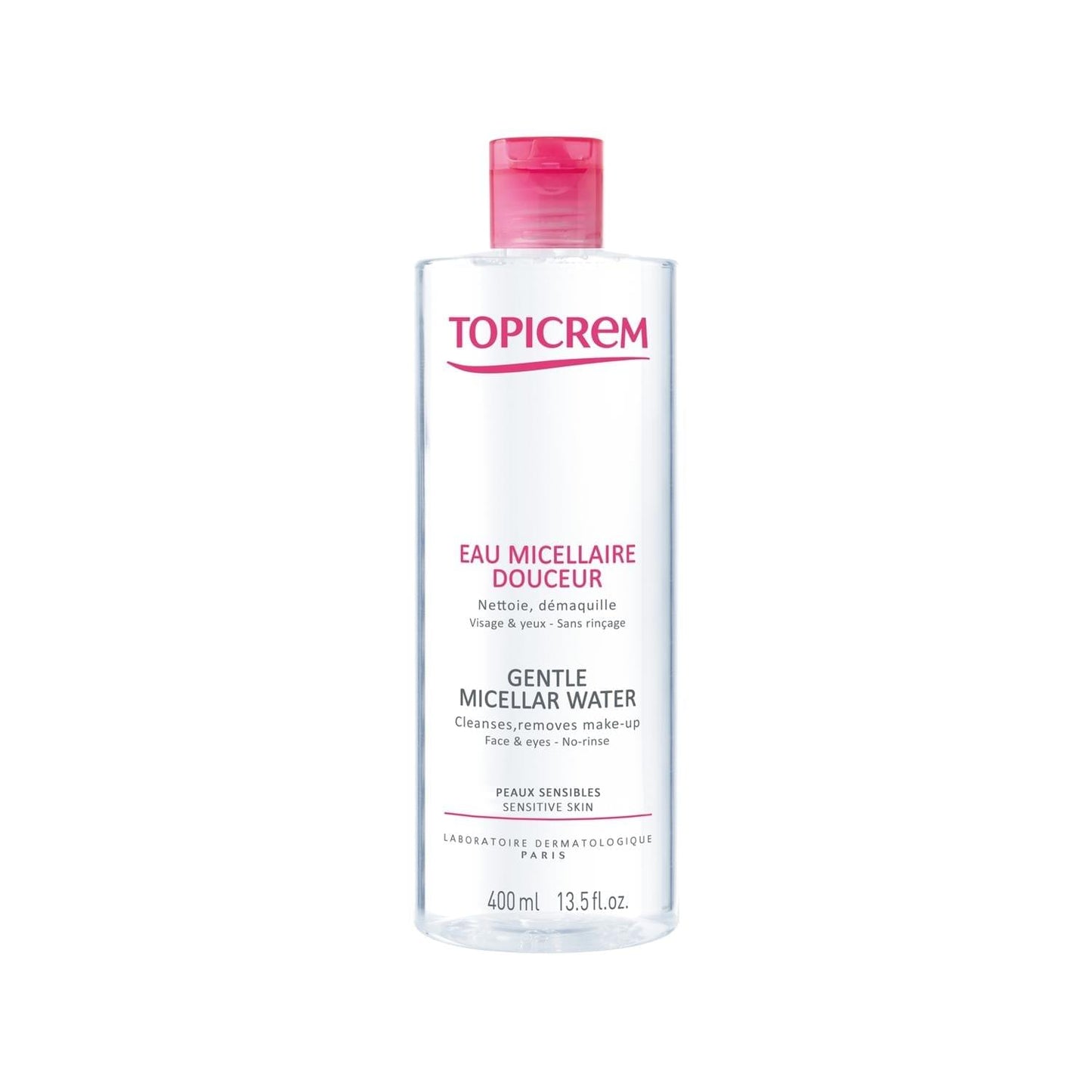 Topicrem Gentle Micellar Water for Face and Eyes - 400ml, Paraben-Free Makeup Remover for Sensitive Skin
