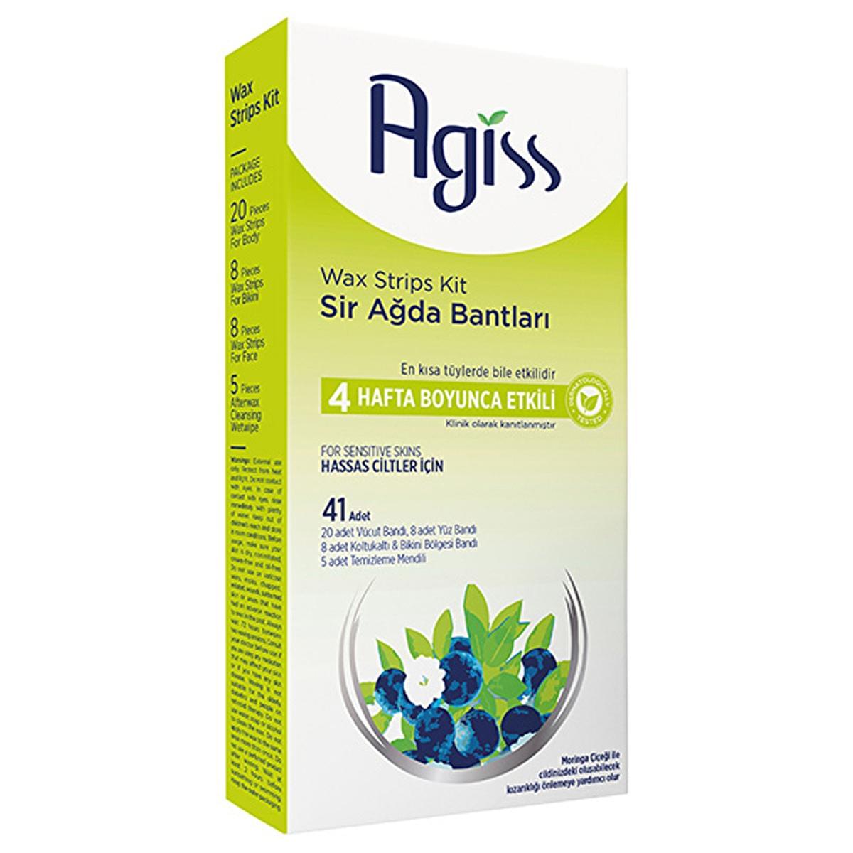 Agiss Sensitive Skin Wax Strips for Hair Removal - Gentle, Easy, and Effective for Body, Face, and Bikini Area