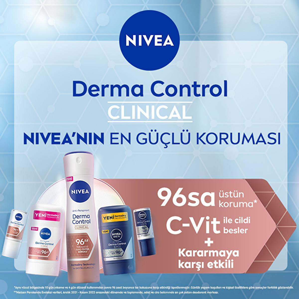 Nivea Derma Control Clinical Men's Deodorant Stick - Long Lasting Sweat Protection, Anti-Perspirant, 1.69 fl oz